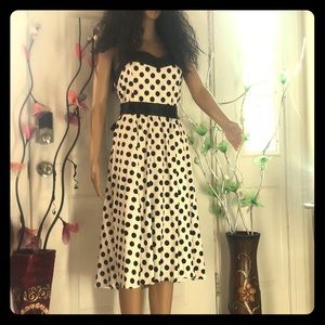 Vintage 1950s Halter Neck Polka Dot Dress SZ Med